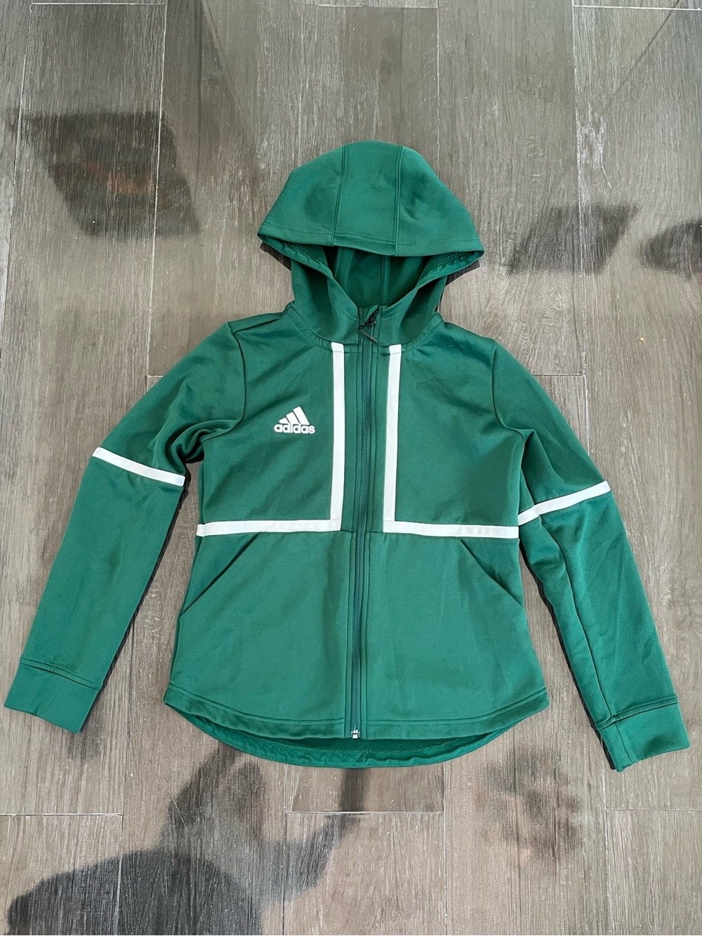 adidas tennis Green Hooded Zip Jacket